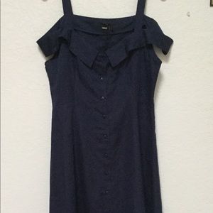 NWT ASOS Navy Cold Shoulder Sleeveless Midi Dress